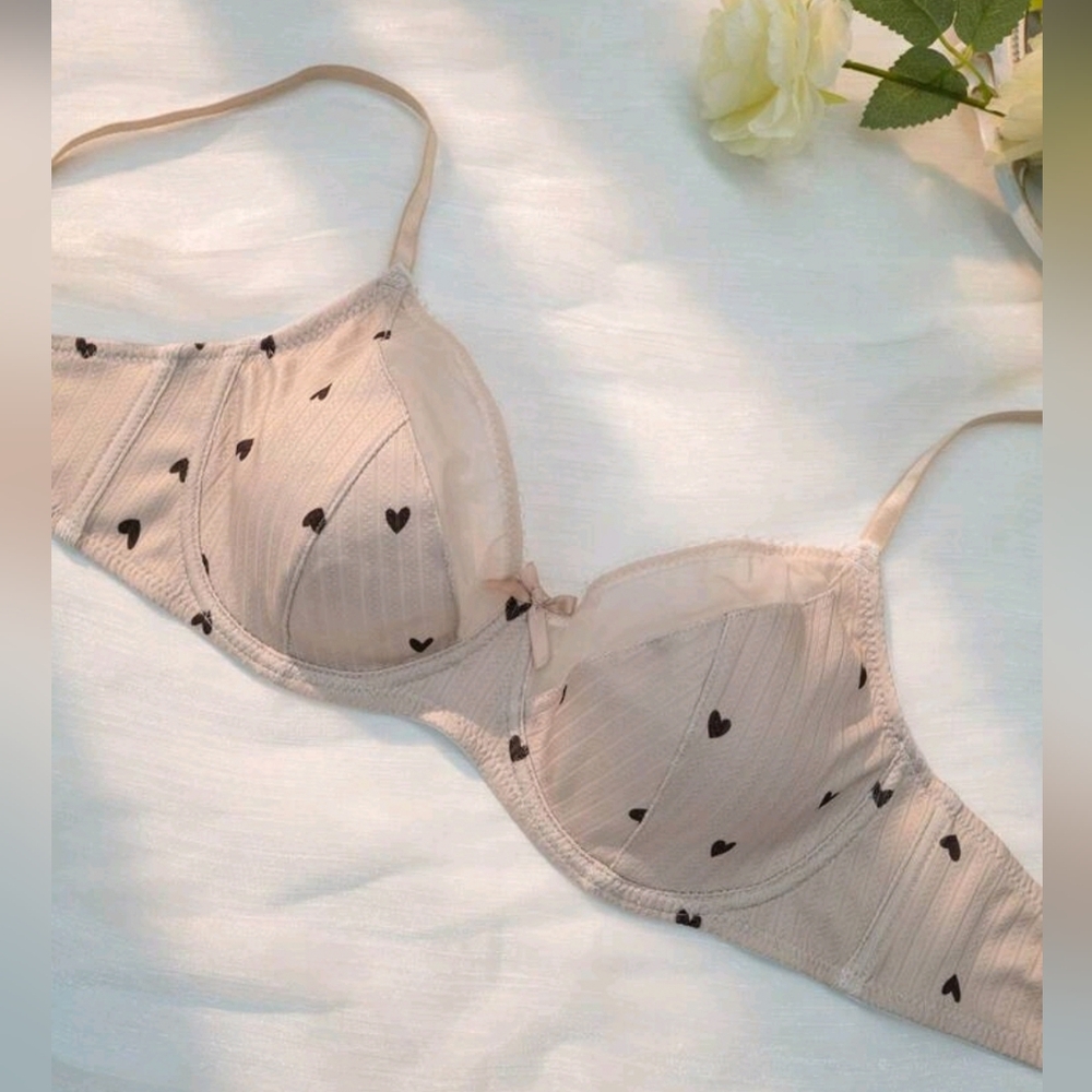 Heart Patterned Bra